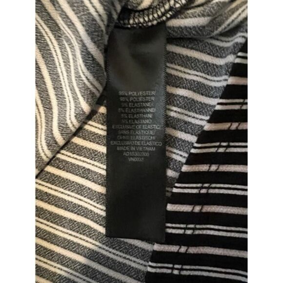 Adrianna Papell Women's Medium Black Striped Three-Quarter Cuff Blouse Shirt 265 - Picture 6 of 7